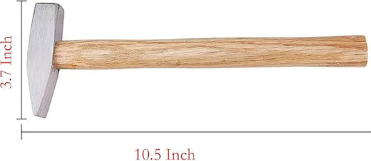 Engineer Hammer, 10.5 Inch 0.44 Pound Forged Steel with Wooden Handle for Blacksmith, DIY, Metalworking, Machinists and Engineers (200 g)