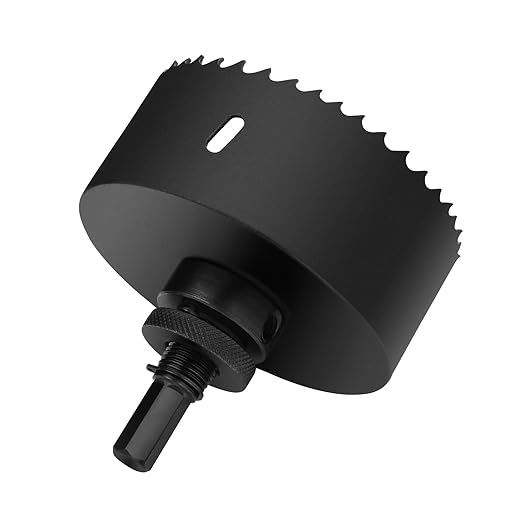 7" 訝?78mm Hole Saws with Heavy Duty Arbor HSS Bi-Metal Hole Cutter Drill Bit for Wood Cornhole Boards Plastic Drywall Metal Fiberboard(Black)