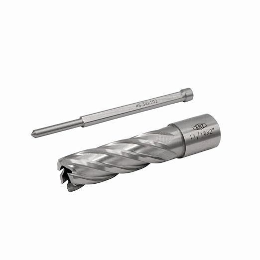 HSS M2AL Annular Cutter 2" DOC with 3/4" Weldon Shank for Magnetic Drill Press by EST (D11/16" X 2")