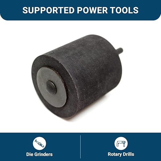 Benchmark Abrasives 2" x 2" Rubber Expanding Drum Sander with 1/4" Mandrel, Spiral Bands Rotary Sander Attachment for Drill & Die Grinder, Metal Polishing, Sanding, Shaping - Sanders for Woodworking