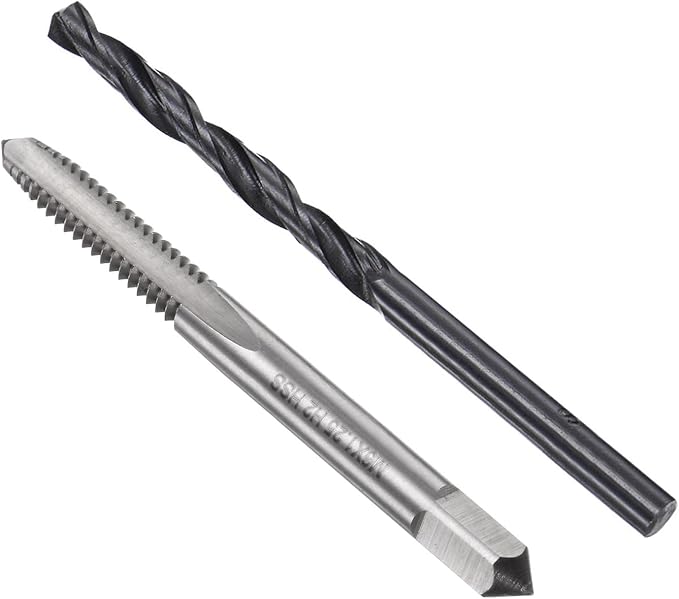 uxcell Metric Tap and Drill Bit Set, M6 x 1.25 Thread Tap & 4.7mm Black Oxide Twist Drill Bit, Straight Flute Tap Tapping Threading Repair Tool Kit