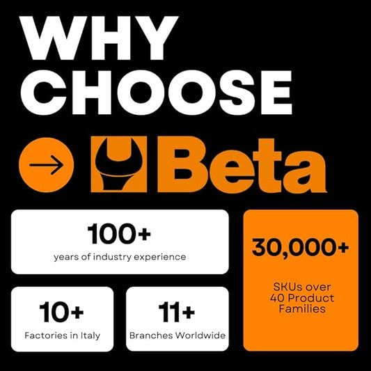 Beta 951 Metric Sliding T-Handle Hex Key 6mm | High Torque & Fast Spinning T-Handle Design | Calibrated Hex Ends | Made in Italy
