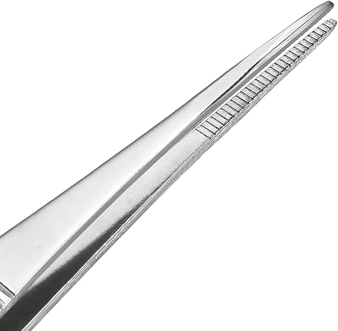 uxcell Stainless Steel Tweezers Set 7-Inch Straight Pointed & 8-Inch with with Serrated Tip