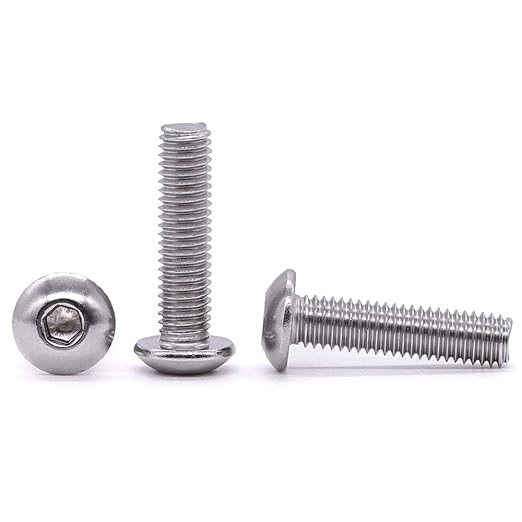 1/4-20 x 1-3/4" Button Head Socket Cap Bolts Screws, 304 Stainless Steel 18-8, Allen Hex Drive, Bright Finish, Fully Machine Thread, Pack of 20