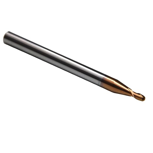 1mm Mill Dia 2Flutes 65HRC Standard Micro Grain Solid Carbide Ball Nose Coated End Mill Metric CNC Router Bits Cutter Tool for Hardened Steels