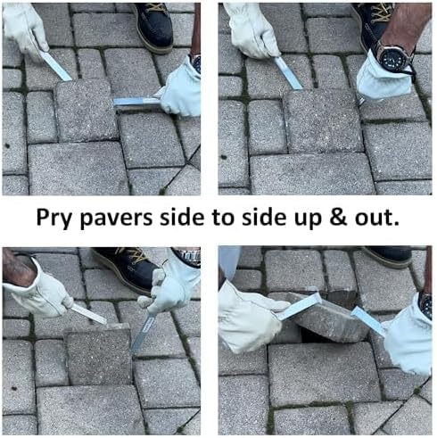 Keyfit Tools U.S.A. Paver Puller PRO 9" Contractor Grade 4140 Heat Treated & Case Hardened Steel w/Joint Scraper Micro Teeth & Gripper Slots Paver Extraction Removal Raise Locked Bricks & Pavers