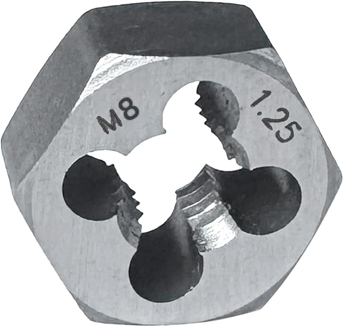 Yamesh M8 x 1.25 Hex Die Rethreading Die Thread Die Carton Steel For Right Hand
