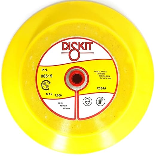 Sanding Pad 08519: Medium, 8", Hook, 0 Hole, Flex Profile Made in USA