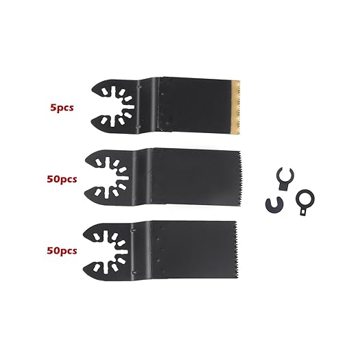 findmall Professional Oscillating Saw Blades 105Pcs Kit: Titanium and HCS for Wood, Metal, Plastic - Fast Installation