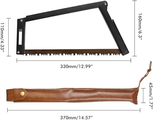Folding Handsaw, High Manganese Steel + Aluminum Alloy + Nylon, Multifunctional Rectangular Saw for Outdoor Camping Woodworking (Black)