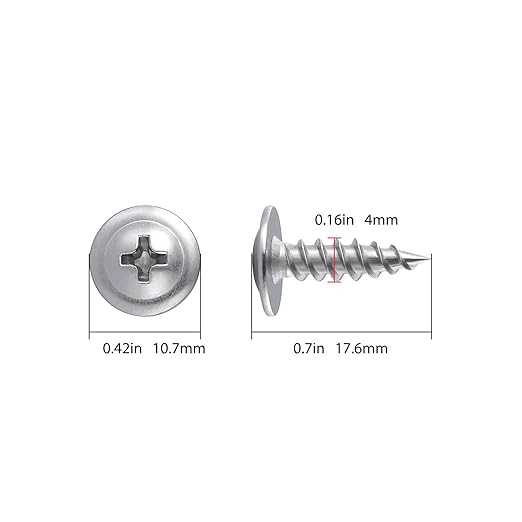(350 pcs)#8횞5/8" Phillips Truss Head Wood Screws Stainless Steel 410 Quick Metal Self Tapping