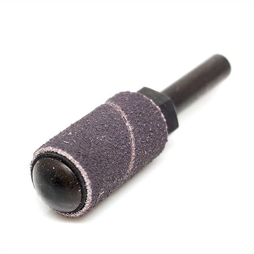 Benchmark Abrasives 1/2" x 1" Rubber Expanding Drum Sander with 1/4" Mandrel, Spiral Bands Rotary Sander Attachment for Drill & Die Grinder, Metal Polishing Sanding Shaping - Sanders for Woodworking