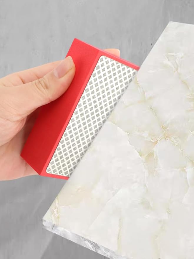 6 Pack Diamond Polishing Pads, Sanding Blocks, Tile Tools Foam Backing Diamond Sanding Pads Grit 60,100,200,400,600,1000 for Tile Glass Ceramic Wood Marble Metal