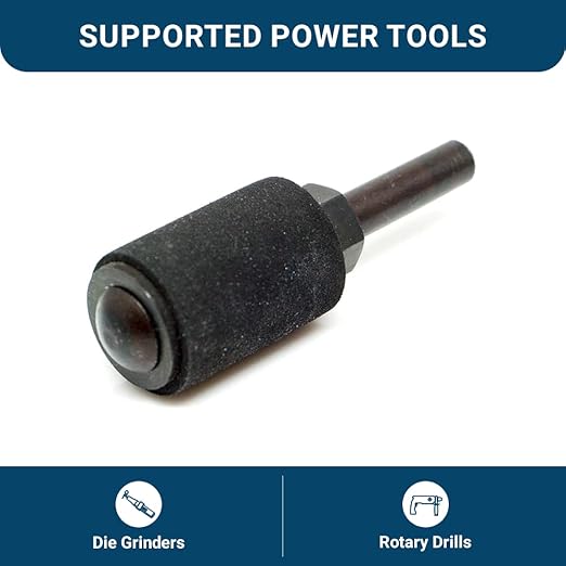 Benchmark Abrasives 3/4" x 1" Rubber Expanding Drum Sander with 1/4" Mandrel, Spiral Bands Rotary Sander Attachment for Drill & Die Grinder, Metal Polishing, Sanding Shaping - Sanders for Woodworking