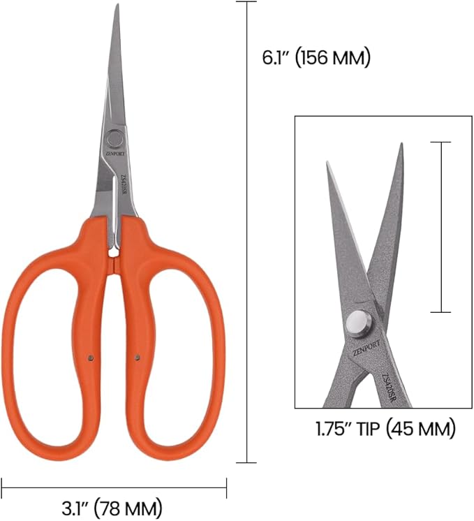 Zenport ZS420SR Curved Zen Masa Trim Scissors with Flourine Coating