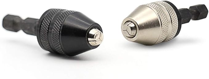 aiyun Drill Bit Adapter with 1/4 Hex Shank - 3Pcs Small Drill Chuck Extension for Impact Driver (0.6-8mm,0.3-3.6mmX2)