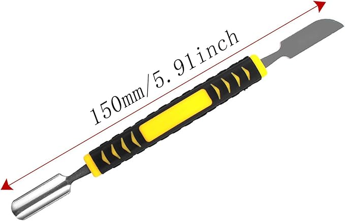 6PCS 5.9x0.43x0.29 inch Small Double Ended Metal Pry Bar Disassembly Tool Set Carbon Steel Construction and ABS Non Slip Handle Compatible with Mobile Phones/Laptops/Tablets/Smartwatches