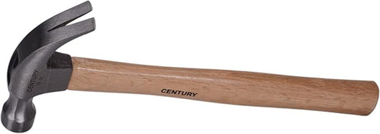 Century Drill & Tool 72274 Curved Claw Hammer, 16oz, Drop-Forged Steel Head, Hickory Wood Handle, Durable & Balanced for Carpentry, DIY & Home Repair