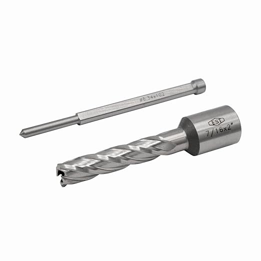 EST HSS M2AL Annular Cutter 2" DOC with 3/4" Weldon Shank for Magnetic Drill Press (D7/16" X 2")