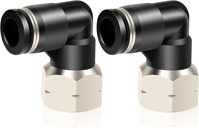 TAILONZ PNEUMATIC Female Elbow 1/4 Inch Tube OD x 3/8 Inch NPT Thread 90 Push to Connect Fittings PLF-1/4-N3 (Pack of 10)