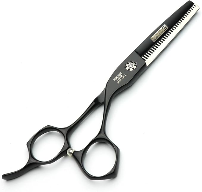 Black Hairdressing Scissors Professional Hair Scissors Pure Handmade 6 Inches (Cutting+Thinning)