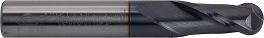 CME 5 pcs Micrograin Carbide End Mills, Ball Nose, TiAlN Coated, 3/8" Mill Diameter, 7/8" Length of Cut, 2 1/2" Overall Length, 2 Flute, Center Cutting