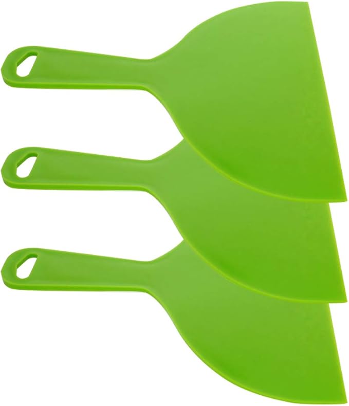 Utoolmart Putty Scraper 8" Plastic Flexible Putty Knives Spreader for Taping Drywall Wall Painting Green 3Pcs