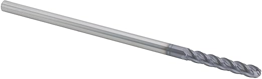 CME 5 pcs Micrograin Carbide End Mills, Ball Nose, TiAlN Coated, 1/4" Mill Diameter, 1 1/2" Length of Cut, 6" Overall Length, 4 Flute, Center Cutting