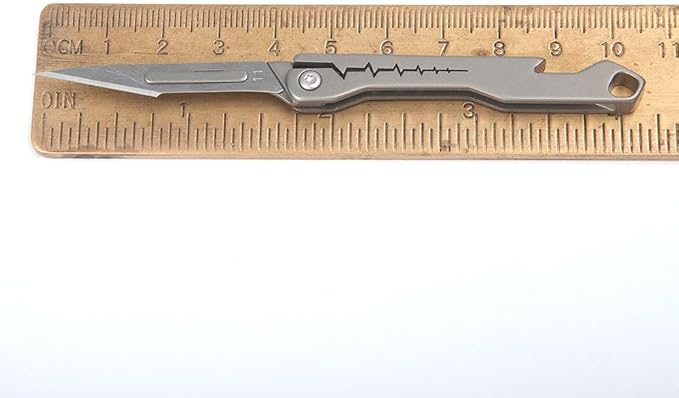 Titanium Utility Knife Pocket Folding Knife for Everyday Use with 10 Quick Change Blades, Ultra Compact and Lightweight