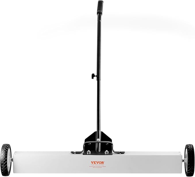 VEVOR 36-Inch Magnetic Sweeper with Wheels, 55 lbs Capacity, with Telescoping Magnetic Pickup Tool, Adjustable Handle, Magnetic Pickup Sweeper to Pick Up Nails and Screws, for Workshop, Garage, Yard