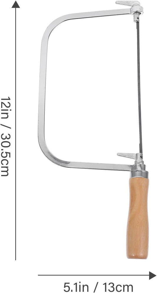1 Set of Woodworking Coping Saw, Engraving Saw Coping, Woodworking Japanese Tables With 4Pcs Replacement Blades for Wood Board Plastic and Metal Cutting