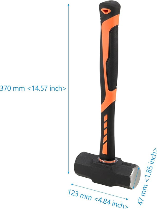 2 Piece 15 Inches 4lb Sledge Hammer,Small Sledge Hammer with Fiberglass Handle, Heavy Duty Slugging Hammer Demolition Hammers, Shock-resistant