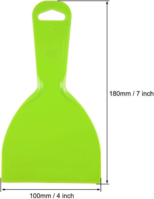 uxcell Putty Scraper 4" Plastic Flexible Putty Knives Disposable Spreader for Taping Drywall Wall Painting Green 3pcs