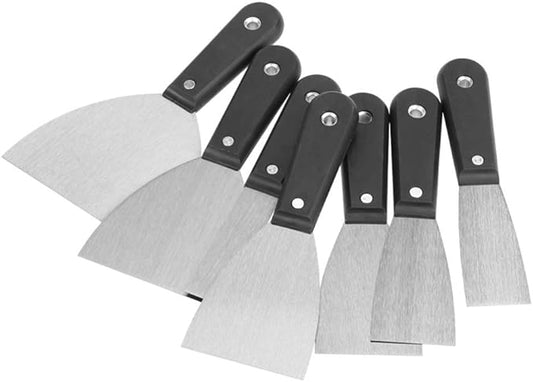 Meichoon 7 Piece Putty Knife Set - Drywall and Spackle Knife, Wall Scraper for Home DIY Tools - 1, 1-1/2, 2, 2-1/2, 3, 4, 5 Inch Sizes - DF05