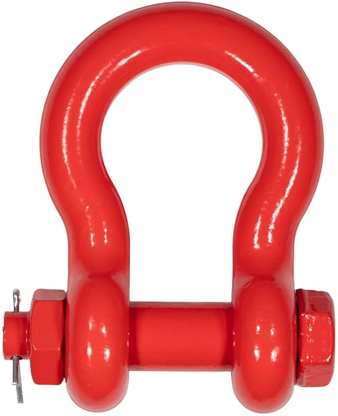Mytee Products 10 Pack 1-1/8" Anchor Shackle Forged Carbon Steel w/Safety Screw Pin Load Limit 19,000 lbs, Double Rust Protection Heavy Duty D Ring Bolt Type Shackle for Towing, Rigging