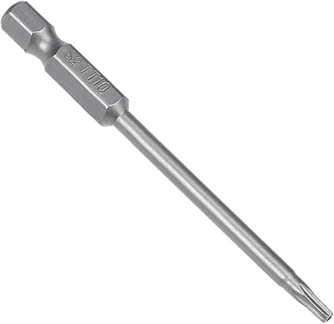 uxcell 5 Pcs T10 Magnetic Torx Screwdriver Bits, 1/4 Inch Hex Shank 3-inch Length S2 Security Tamper Proof Screw Driver Kit Tools