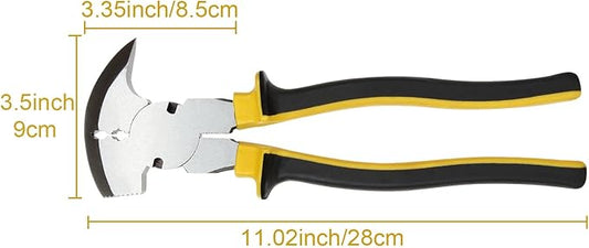 2PCS 10inch Fencing Pliers, Fence Pliers Tool, Nail Puller, Multi Fencing Pliers Tool, Stretching Wire Pliers, Pliers with Hammer Head for Installation and Removal of Wire Fence