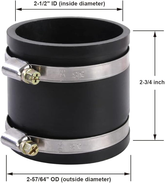 O'SKOOL 2-1/2 Inch Dust Control Flex Cuff With Hose Clamps-2Pack, DC05