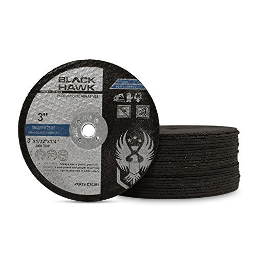 BHA Metal and Stainless Steel Cut Off Wheels for Die Grinders, 3??x 1/32??x 1/4??- 25 Pack