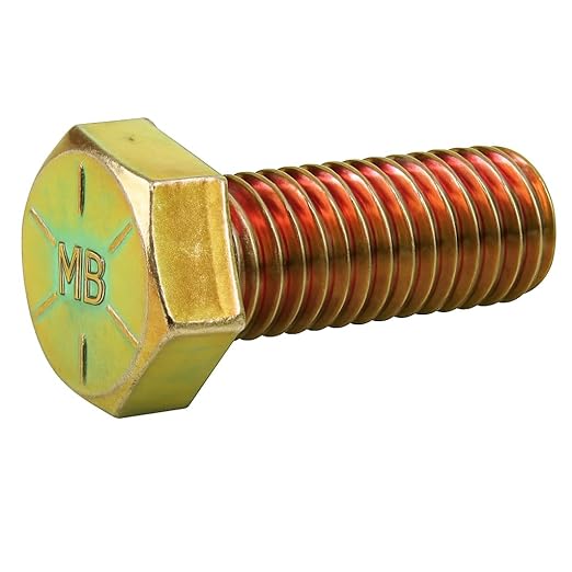 1/4-20 x 1 (100 Pack) Grade 8 Coarse Hex Cap Screw, Coarse Thread, Yellow Zinc by Makers Bolt