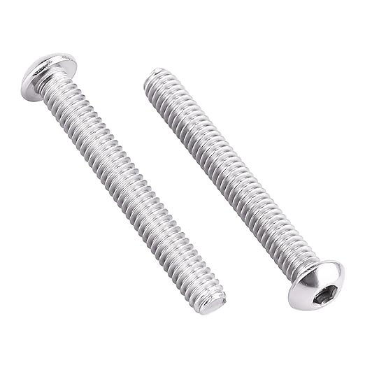 1/4-20 x 2 Button Head Socket Cap Bolts Screws, 304 Stainless Steel 18-8, Allen Hex Drive, Bright Finish, Fully Machine Thread, Pack of 50