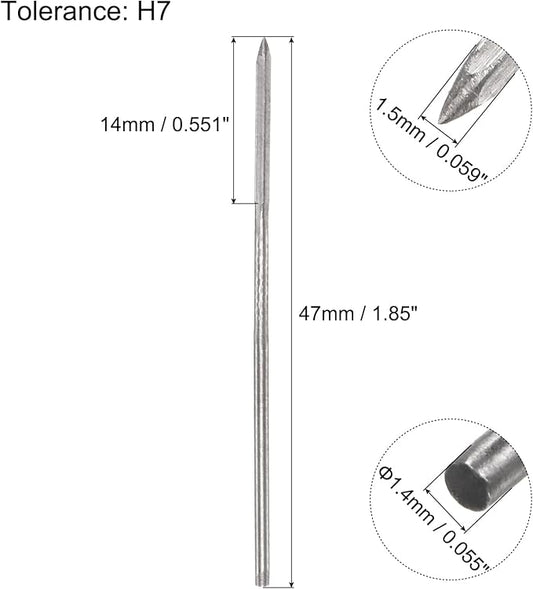 uxcell Chucking Reamers, 1.3mm H7 Metric Machine Reamer Drill Bit for Metal Wood Hole Reaming, Straight Flute High Speed Steel Tool
