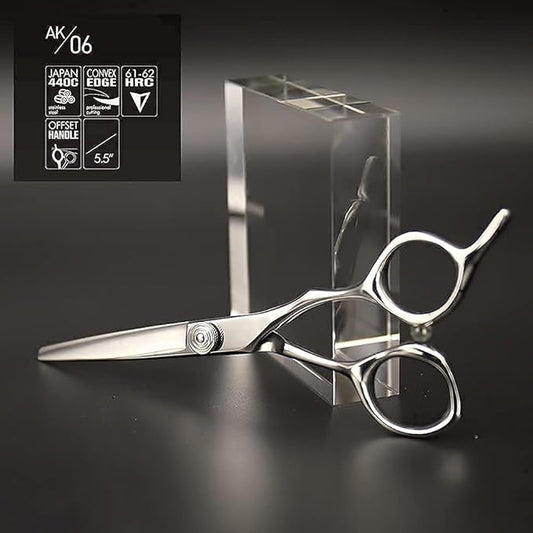 AOLANDUO Left-Handed 5.5-Inch Precision Hair Shears for Barbers & Stylists ??VG10 Steel, CNC Pivot, Ergonomic Offset Handle ??Designed Exclusively for Lefties