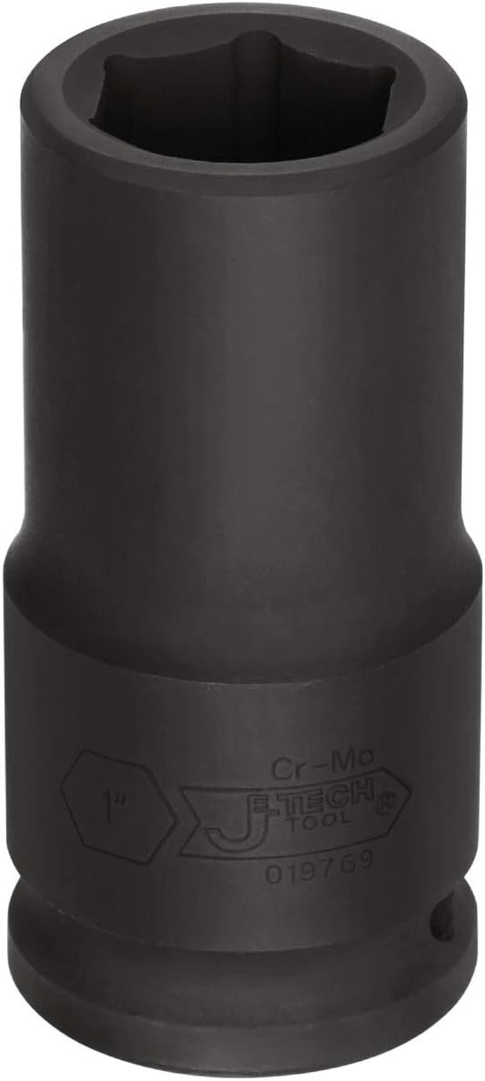Jetech 3/4 Inch Drive 1 Inch Deep Impact Socket, Made with Heat-Treated Chrome Molybdenum Alloy Steel, 6-Point Design, SAE