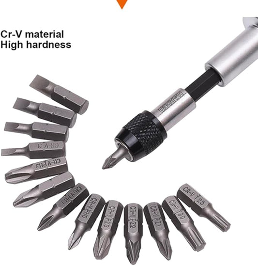 Edward Tools 18 Pc Screwdriver Bits Set With Magnetic Drive Guide - Magnetic Quick Release Screwdriver Bit Holder - Case - Bits For Cordless Drills Impact Driver - Phillips, Slotted, Star, Pozi