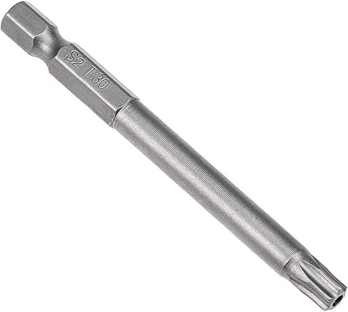 uxcell 5 Pcs T30 Magnetic Torx Screwdriver Bits, 1/4 Inch Hex Shank 3-inch Length S2 Security Tamper Proof Screw Driver Kit Tools