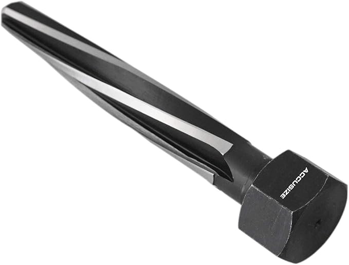 Accusize Industrial Tools H.S.S. Aligning Reamer - 15/16'' Diameter, 5'' Flute Length, 7'' OAL, Hex Shank, Spiral Flute, 0523-6045