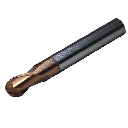 2mm Mill Dia 2Flutes 65HRC Standard Micro Grain Solid Carbide Ball Nose Coated End Mill Metric CNC Router Bits Cutter Tool for Hardened Steels
