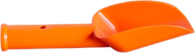 Pole Scoop for Concrete Placement, Attaches to 1-3/8" Extension Poles, 20+ ft Reach (Orange)