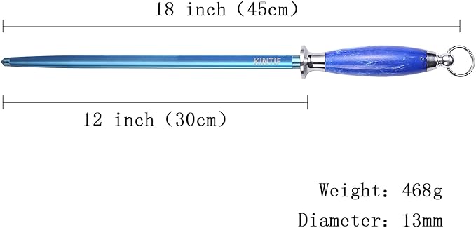 Sharpening Steel with Larger Diameter Professional Honing Rod Knife Sharpener, High Carbon Steel Knife Sharpener Rod, Magnetized Steel, Ideal for All Chef Knives